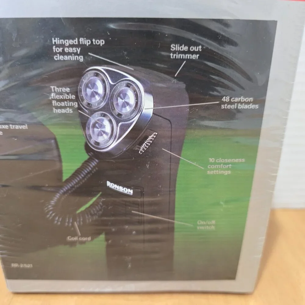 Vintage Ronson Rotary Shaving System RR-2/521‎ Flexible Coil Cord New Sealed Box